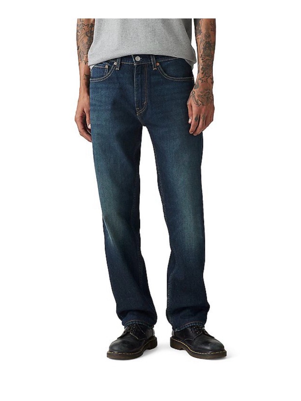 Men's Straight-Leg Dark Blue Jeans 34x32 stretch NWT